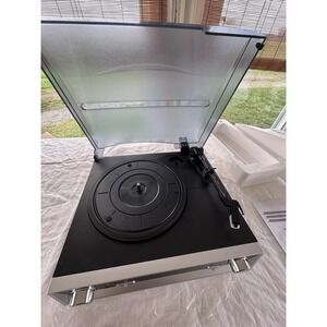 MT MT-211 Black Record Player Turntable Belt Drive AM/FM Radio 33/45/78RPM RCA